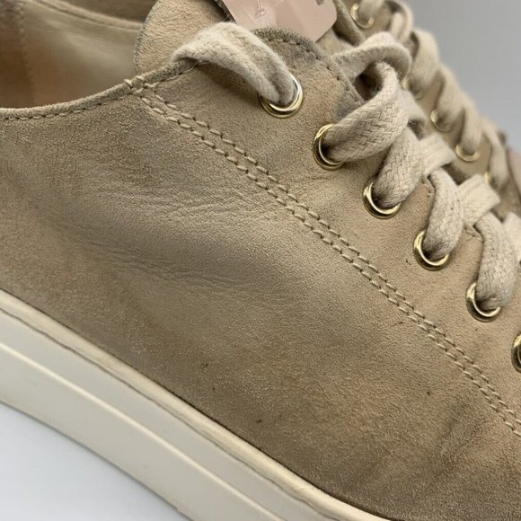 AGL Attilio Giusti Leombruni Low-Top Sneakers Patent-Toe Suede Beige Size 39.5 - Picture 3 of 7
